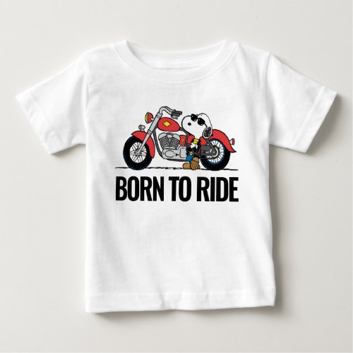Peanuts  Snoopy  His Motorcycle Baby T_Shirt