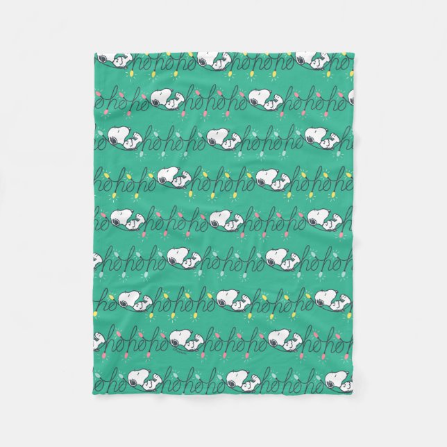 Peanuts | Snoopy Ho Ho Ho Christmas Pattern Fleece Blanket (Front)
