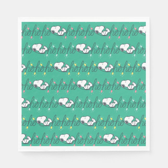 Peanuts | Snoopy Ho Ho Ho Christmas Pattern Napkins (Front)