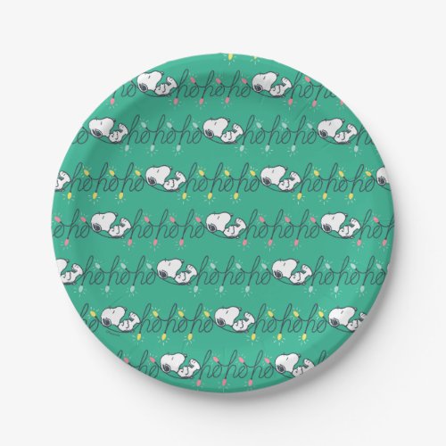 Peanuts  Snoopy Ho Ho Ho Christmas Pattern Paper Plates