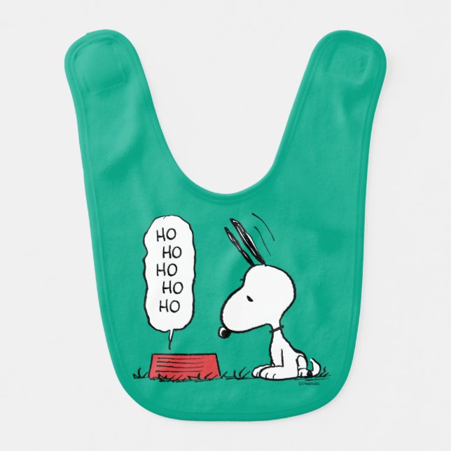 Peanuts | Snoopy Ho Ho Ho Food Dish Baby Bib (Front)