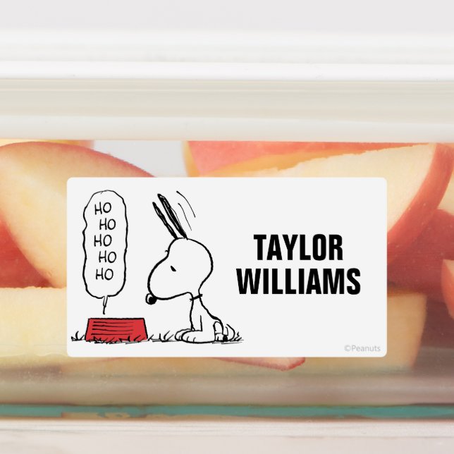 Peanuts | Snoopy Ho Ho Ho Food Dish Kids' Labels (Affixed)