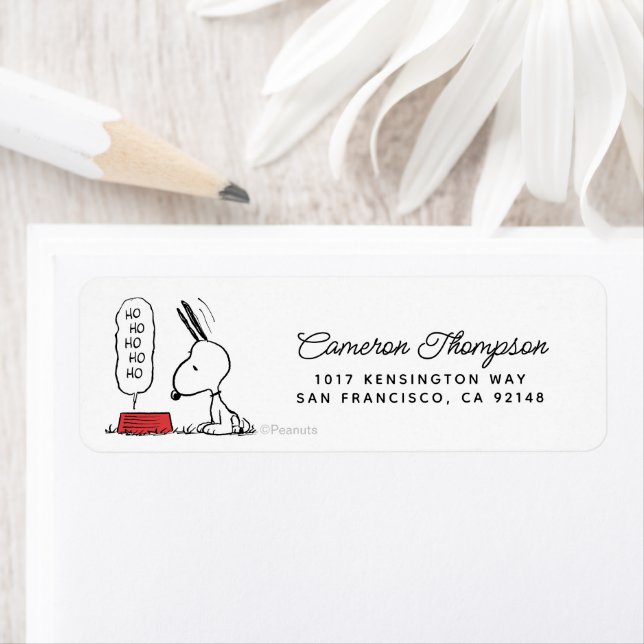 Peanuts | Snoopy Ho Ho Ho Food Dish Label (Insitu)