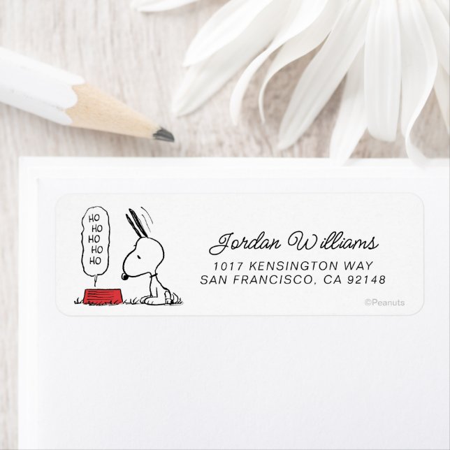 Peanuts | Snoopy Ho Ho Ho Food Dish Label (Insitu)
