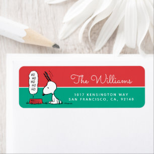 Peanuts   Snoopy Ho Ho Ho Food Dish Label