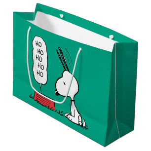 Peanuts Snoopy Ho Ho Ho Food Dish Large Gift Bag