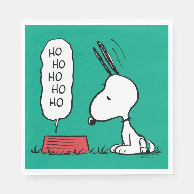 Peanuts | Snoopy Ho Ho Ho Food Dish Napkins (Front)