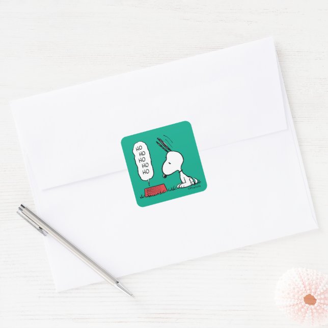 Peanuts | Snoopy Ho Ho Ho Food Dish Square Sticker (Envelope)