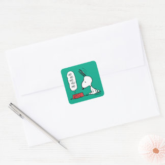 Peanuts | Snoopy Ho Ho Ho Food Dish Square Sticker