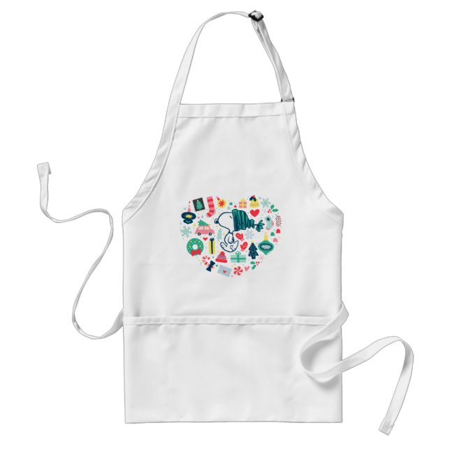 Peanuts | Snoopy Holiday Happiness Heart Adult Apron (Front)