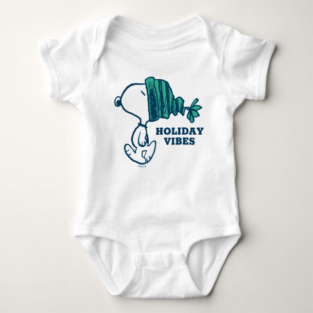 Peanuts | Snoopy Holiday Happiness Heart Baby Bodysuit (Front)