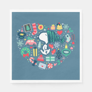 Peanuts Snoopy Holiday Happiness Heart Napkins