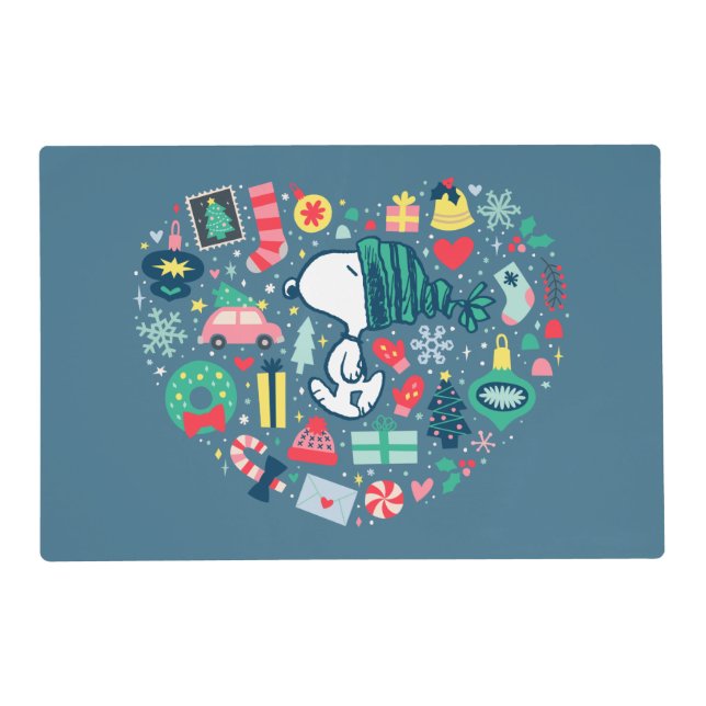 Peanuts | Snoopy Holiday Happiness Heart Placemat (Front)