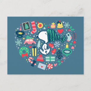 Peanuts   Snoopy Holiday Happiness Heart Postcard