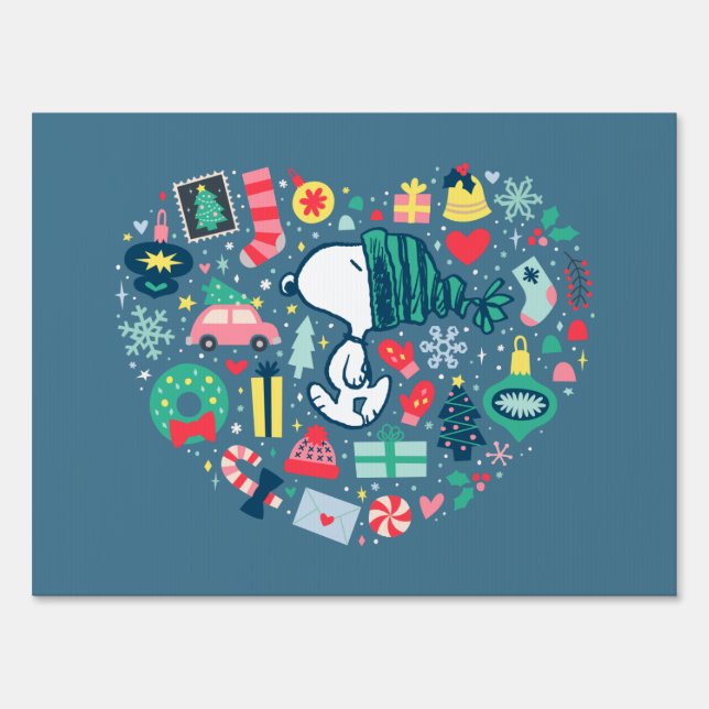 Peanuts | Snoopy Holiday Happiness Heart Sign (Front)