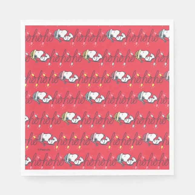 Peanuts | Snoopy Holiday Ho Ho Ho Holiday Pattern Napkins (Front)