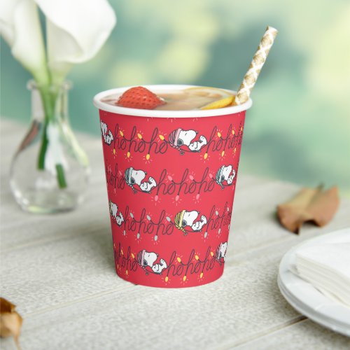 Peanuts  Snoopy Holiday Ho Ho Ho Holiday Pattern Paper Cups