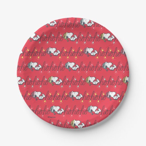 Peanuts  Snoopy Holiday Ho Ho Ho Holiday Pattern Paper Plates