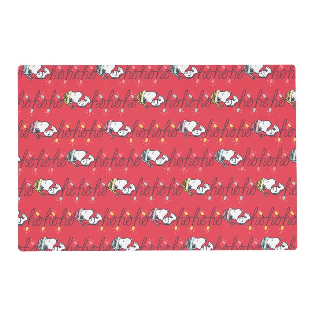 Peanuts | Snoopy Holiday Ho Ho Ho Holiday Pattern Placemat (Front)