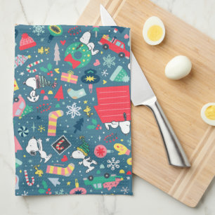 Peanuts Snoopy Holiday Pattern Kitchen Towel