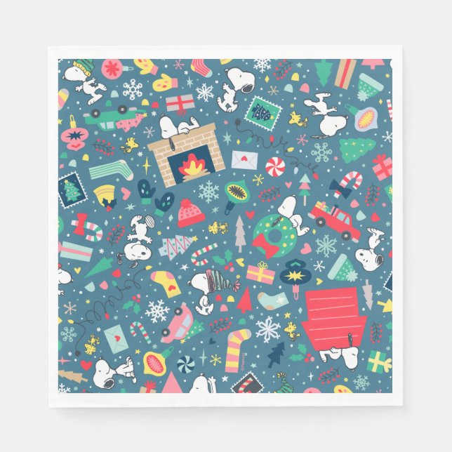 Peanuts | Snoopy Holiday Pattern Napkins (Front)