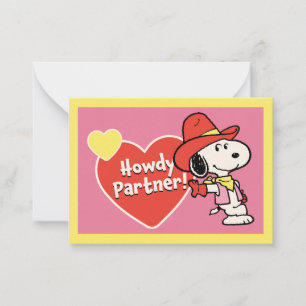 Peanuts   Snoopy Howdy Valentine Note Card