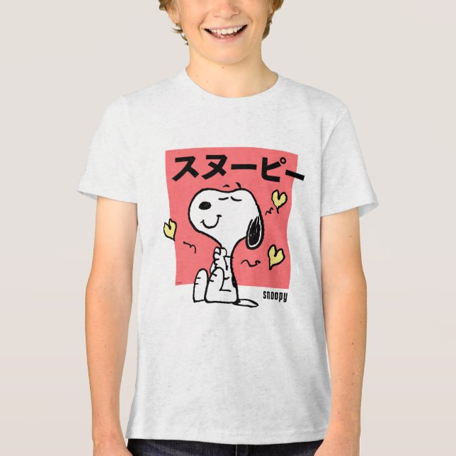 Peanuts | Snoopy Hug Hearts Tri-Blend Shirt (Front)
