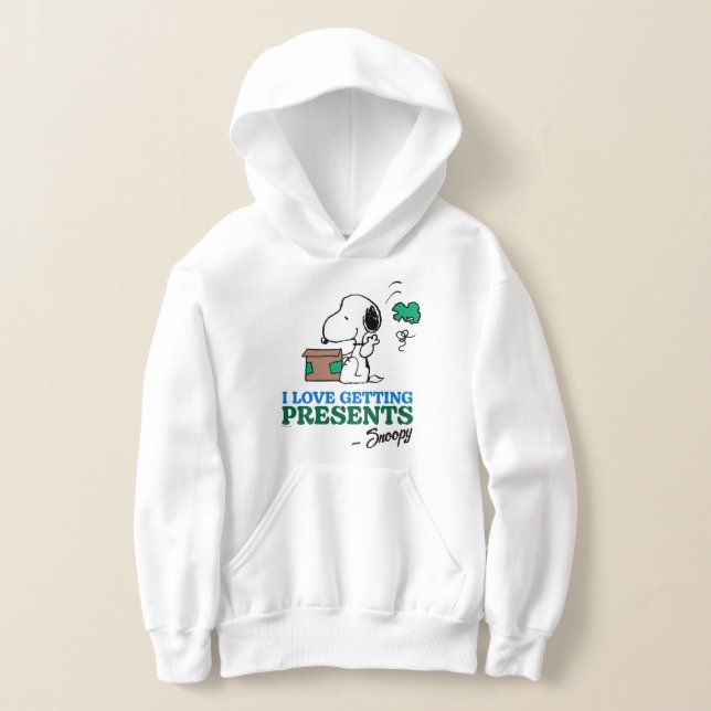 Peanuts | Snoopy I Love Getting Presents Hoodie (Laydown)