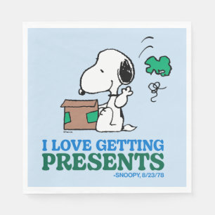Peanuts   Snoopy I Love Getting Presents Napkins