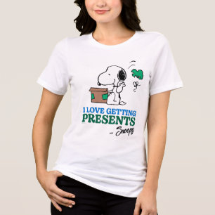 Peanuts Snoopy I Love Getting Presents Tri-Blend Shirt