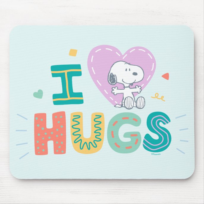 Peanuts| Snoopy I Love Hugs Mouse Pad