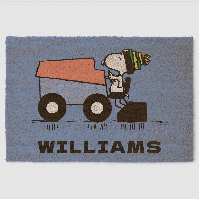 Peanuts Snoopy Ice Zamboni Fiber Doormat (Front)
