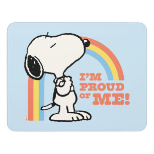 Peanuts   Snoopy I'm Proud of Me Door Sign