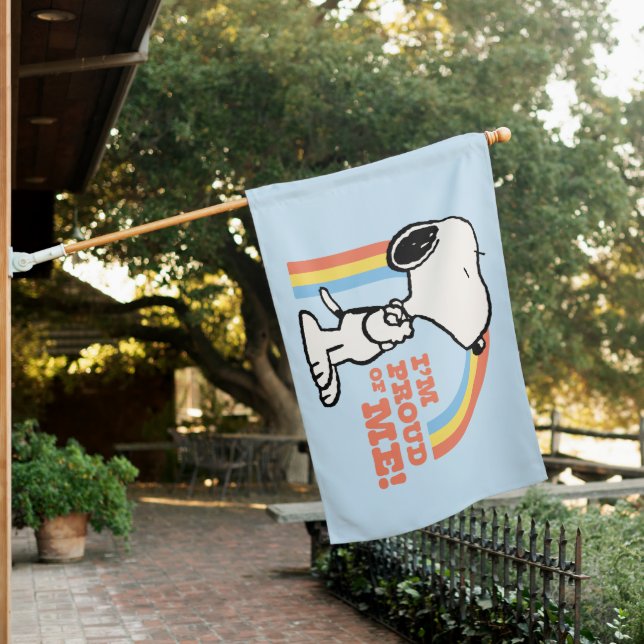 Peanuts | Snoopy I'm Proud of Me House Flag (In SItu)