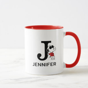 Peanuts Snoopy "Joe Cool" Name & Monogram J Mug