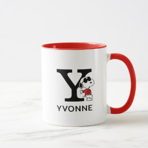 Peanuts Snoopy "Joe Cool" Name & Monogram Y Mug