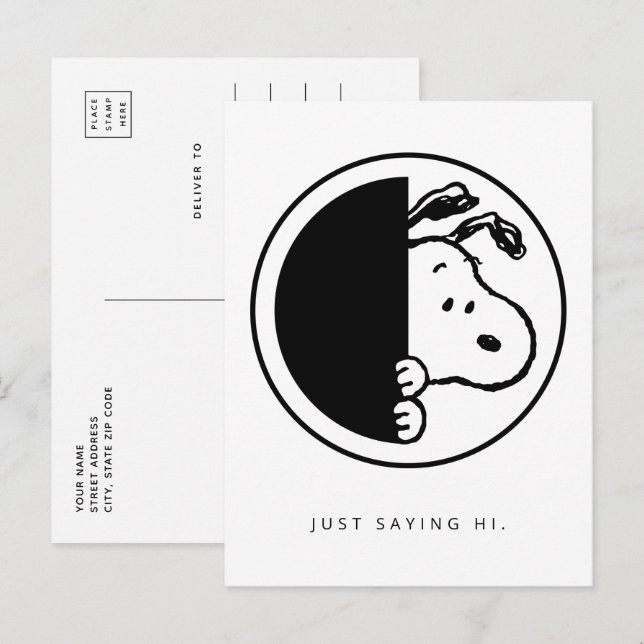 Peanuts | Snoopy Just Saying Hi Postcard | Zazzle