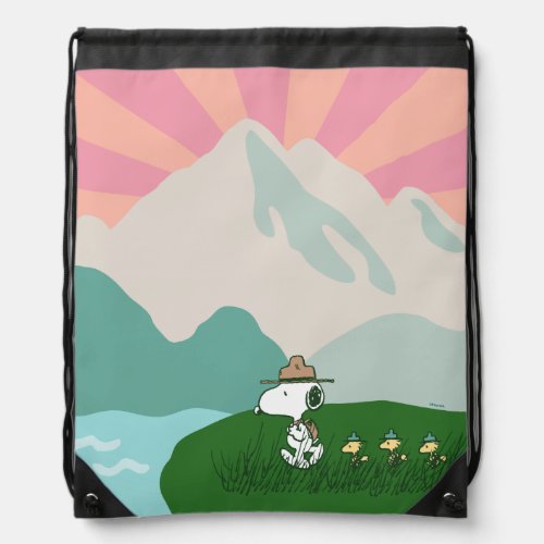 Peanuts  Snoopy Leader of the Pack Drawstring Bag