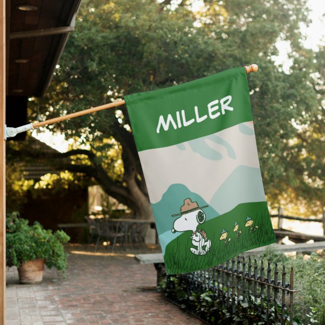 Peanuts | Snoopy Leader of the Pack House Flag (In SItu)