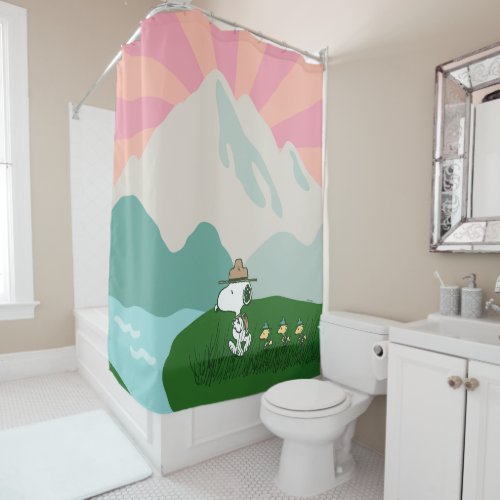 Peanuts  Snoopy Leader of the Pack Shower Curtain