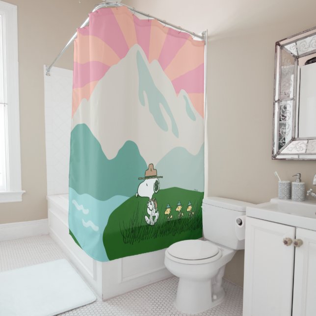 Peanuts | Snoopy Leader of the Pack Shower Curtain (In Situ)