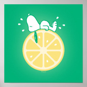 Peanuts Snoopy Lemon Slice Poster