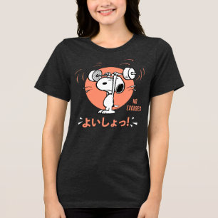 Peanuts Snoopy Lifting Weights Tri-Blend Shirt