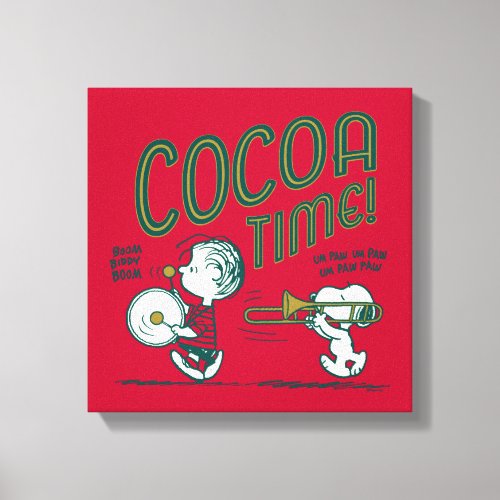 Peanuts  Snoopy  Linus Cocoa Time Canvas Print