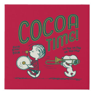 Peanuts Snoopy & Linus Cocoa Time Faux Canvas Print