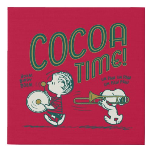 Peanuts  Snoopy  Linus Cocoa Time Faux Canvas Print