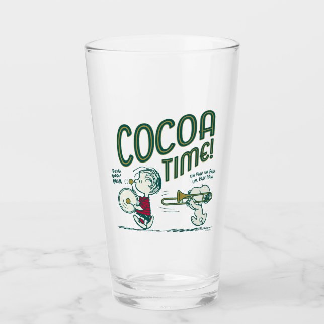 Peanuts | Snoopy & Linus Cocoa Time Glass (Front)