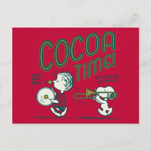 Peanuts  Snoopy  Linus Cocoa Time Postcard