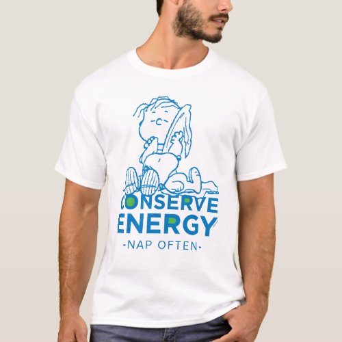 Peanuts  Snoopy  Linus Conserve Energy T_Shirt
