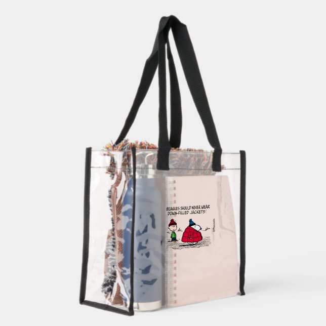Peanuts | Snoopy & Linus Down Filled Jacket Clear Tote Bag (Right)